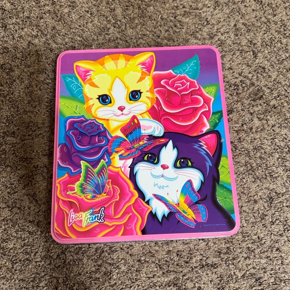 Vintage Lisa Frank kittens and butterflies collectible tin container - Picture 12 of 15